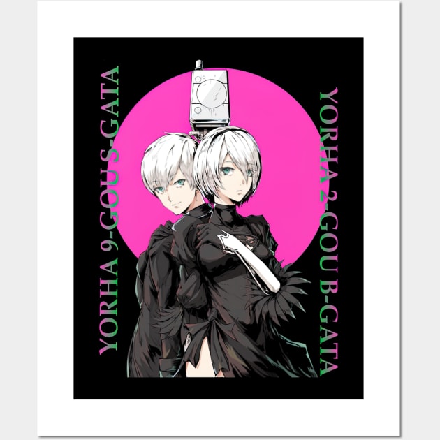 YoRHa 2-gou B-gata Nier Automata Wall Art by HammiltenJohn